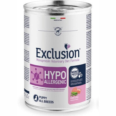 Exclusion Monoprotein Veterinary Diet Formula Hypoallergenic Umido Suino/Piselli Cuccioli 400g-2