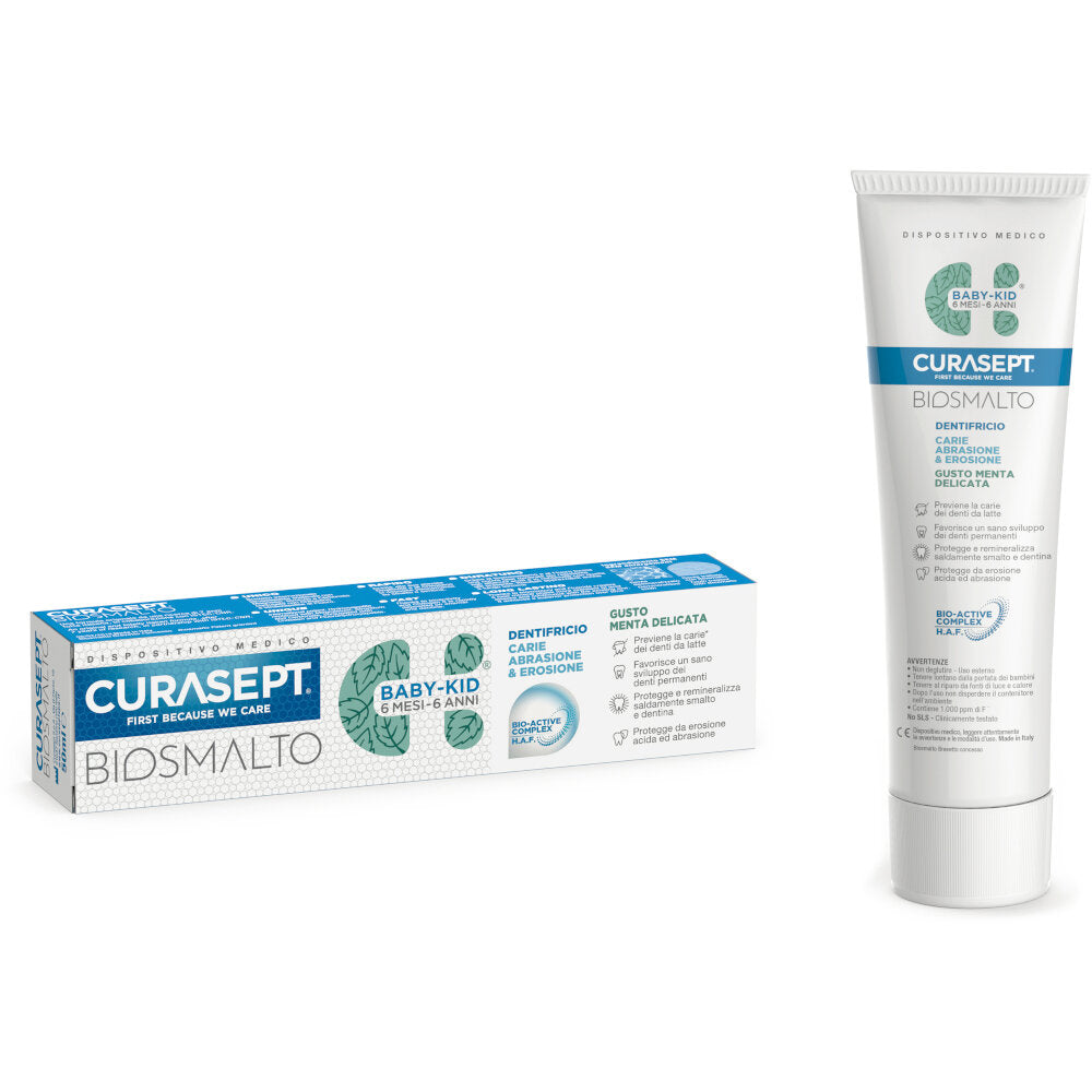 Curasept biosmalto dentifricio baby kid gusto menta 6 mesi -6anni 50ml-2