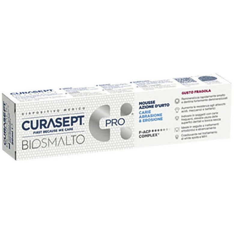 Curasept Biosmalto Pro Mousse Azione Urto gusto fragola 50ml-2