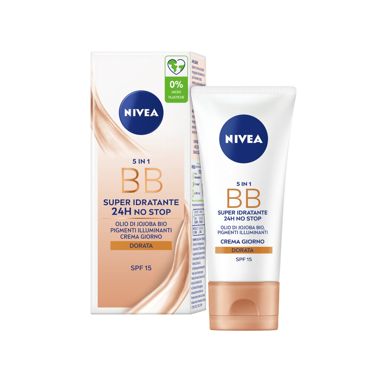 Nivea 5 in 1 Bb Cream Super Idratante 24h No Stop Dorata 50 ml Crema Viso Colorata Con Spf15-2