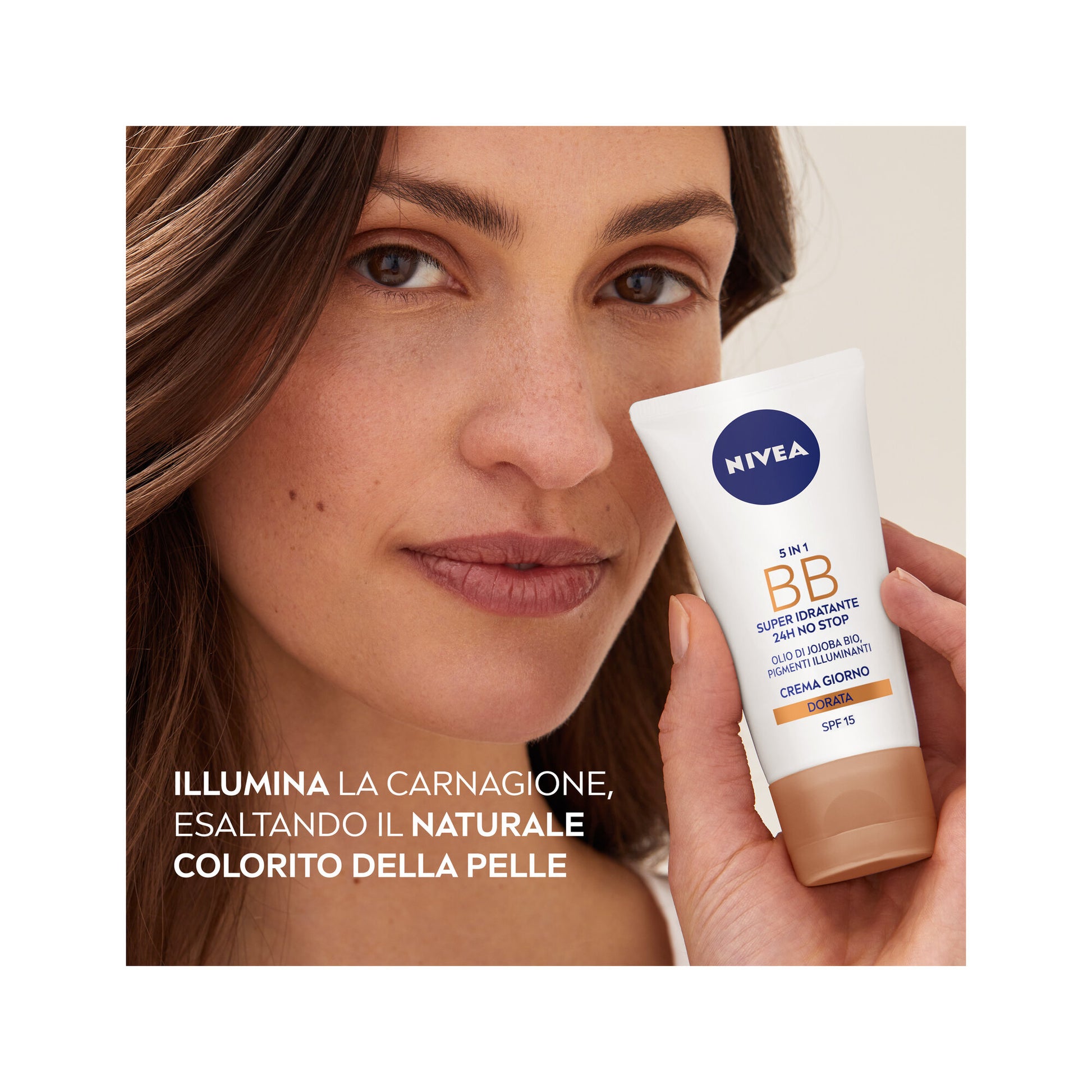 Nivea 5 in 1 Bb Cream Super Idratante 24h No Stop Dorata 50 ml Crema Viso Colorata Con Spf15-5