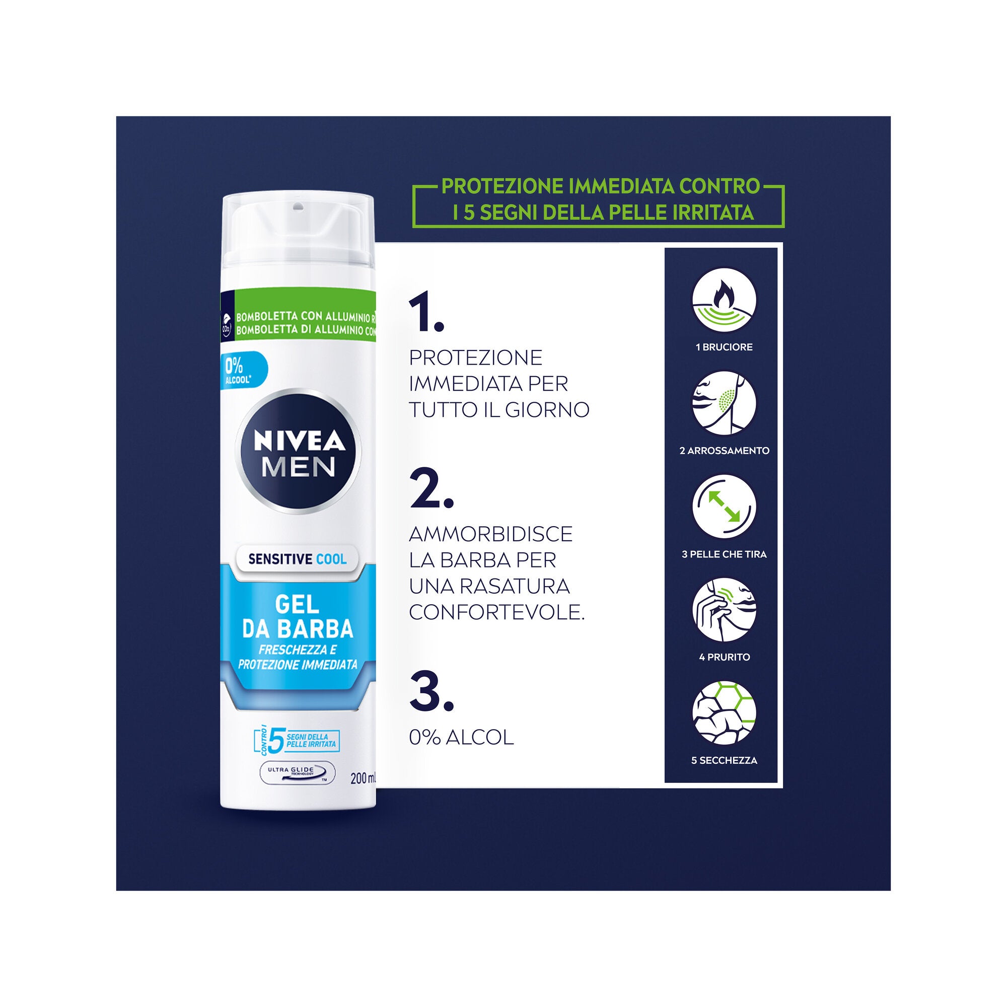Nivea Men Sensitive Cool Gel Da Barba 200ml-3