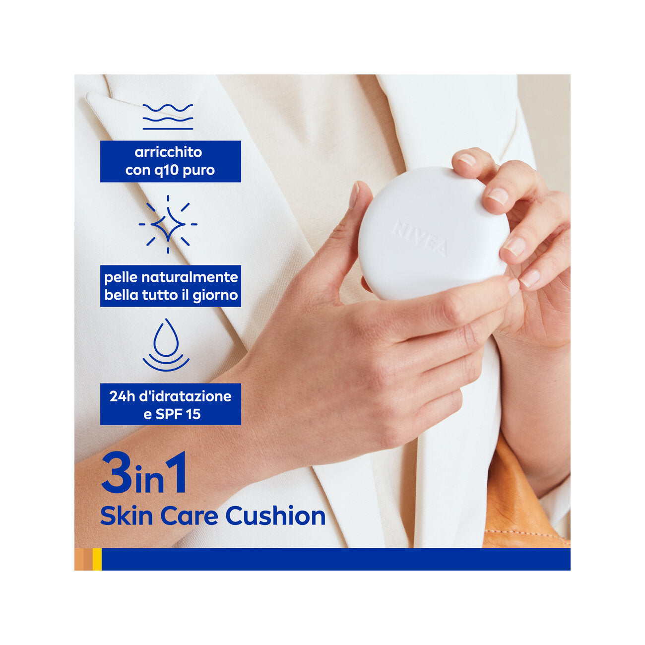 Nivea Q10 Plus Anti-age 3in1 Skin Care Cushion Light-medium 15 ml Crema Viso Colorata Anti-età Fp15-9