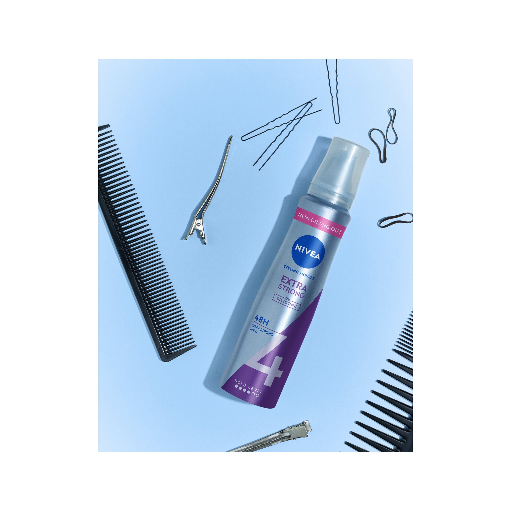 Nivea Styling Mousse Extra Strong Schiuma Per La Cura Capelli E Con Tenuta Extra Forte 150ml-4
