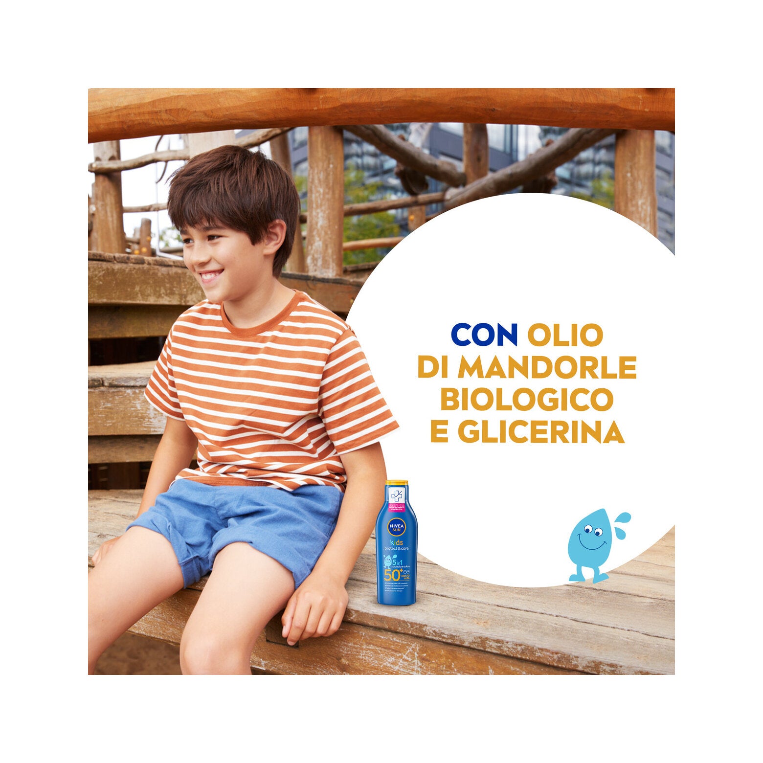 Nivea Sun Latte Solare Kids Protect & Care Fp50+ 200ml Crema Solare Per Bambini Waterproof-5