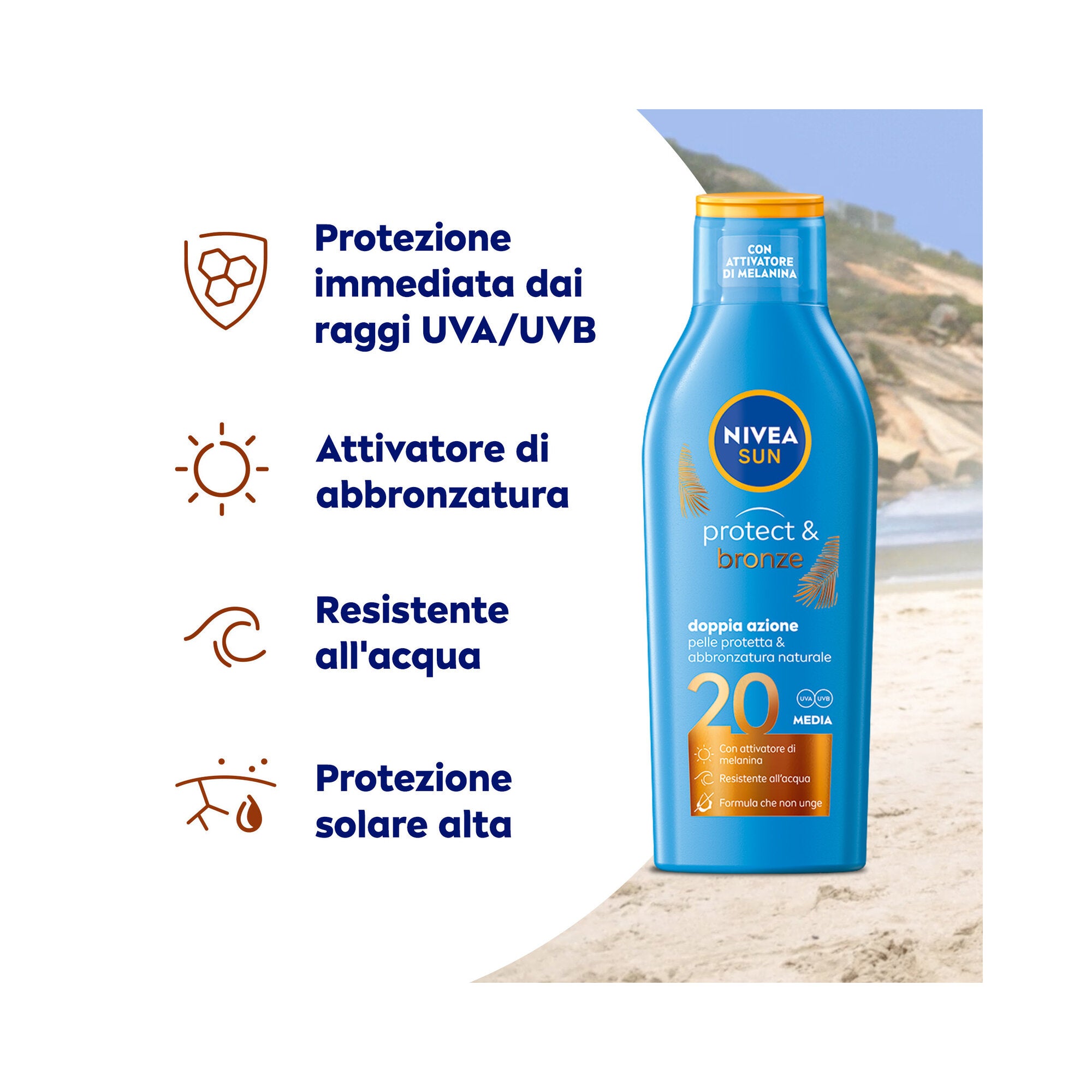Nivea Sun Protect & Bronze Latte Spf 20 200ml-3