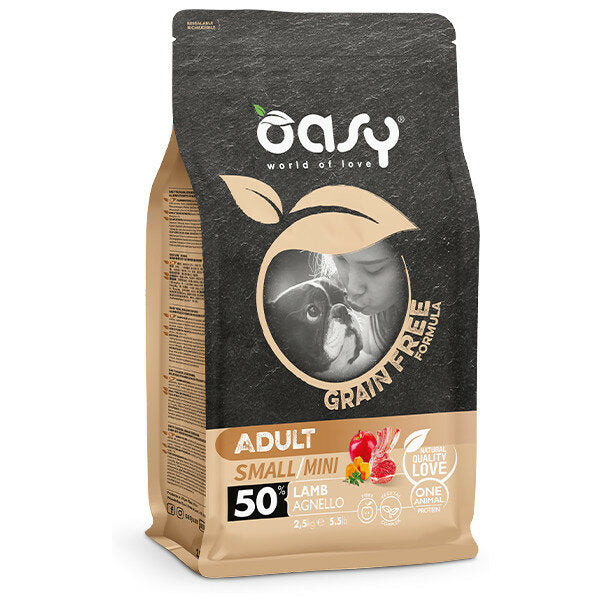 Oasy Dry Grain Free Formula Crocchette All'Agnello Per Cani Adulti Taglia Small/Mini Sacco 2,5kg-2