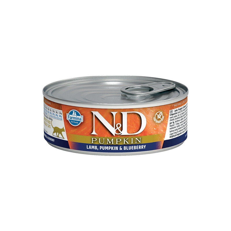 Farmina Natural & Delicious Pumpkin Con Agnello Zucca E Mirtillo Per Gatti Adulti 80g-1