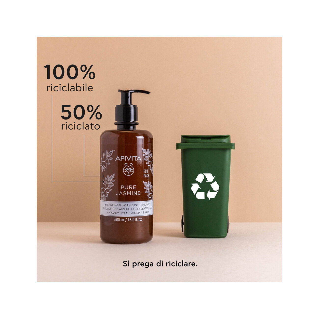Apivita Pue Jasmine Shower Gel gel doccia 500ml-8
