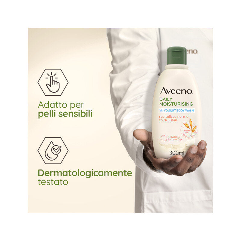 Aveeno Daily Moisturising Bagno Doccia Yogurt Albicocca Miele 300ml-5