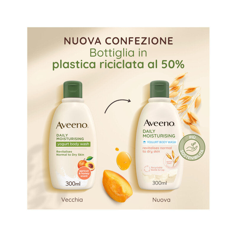 Aveeno Daily Moisturising Bagno Doccia Yogurt Albicocca Miele 300ml-6