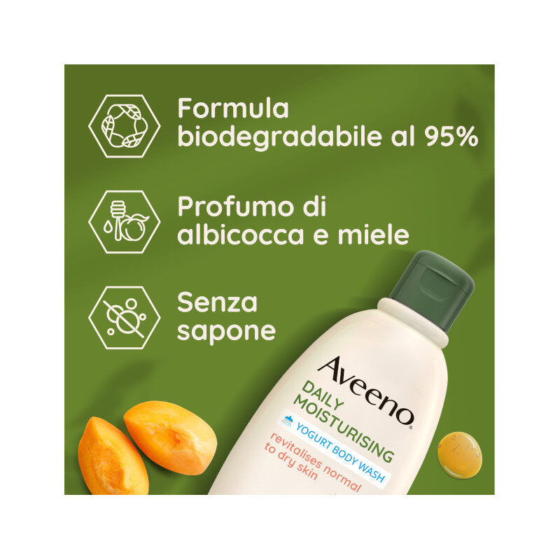 Aveeno Daily Moisturising Bagno Doccia Yogurt Albicocca Miele 300ml-7