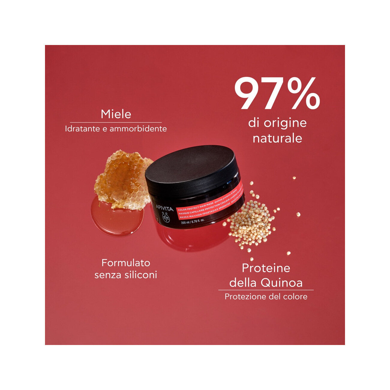 Apivita Hair Mask Colored Seal maschera per capelli protezione colore 200ml-3