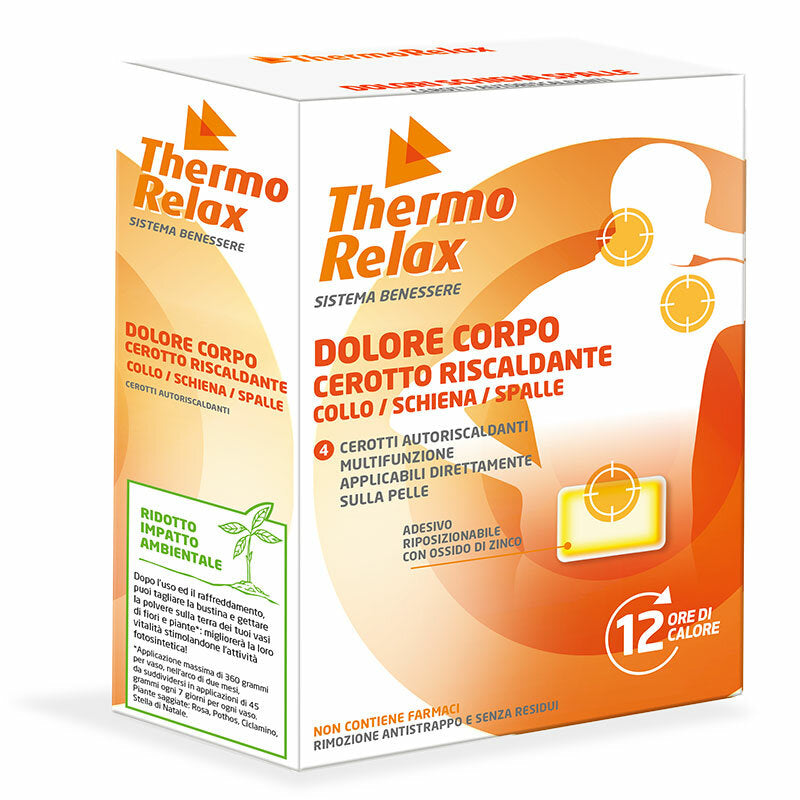 Thermorelax Dolore Corpo Collo Schiena Spalle Cerotti Riscaldanti 4 pezzi-2