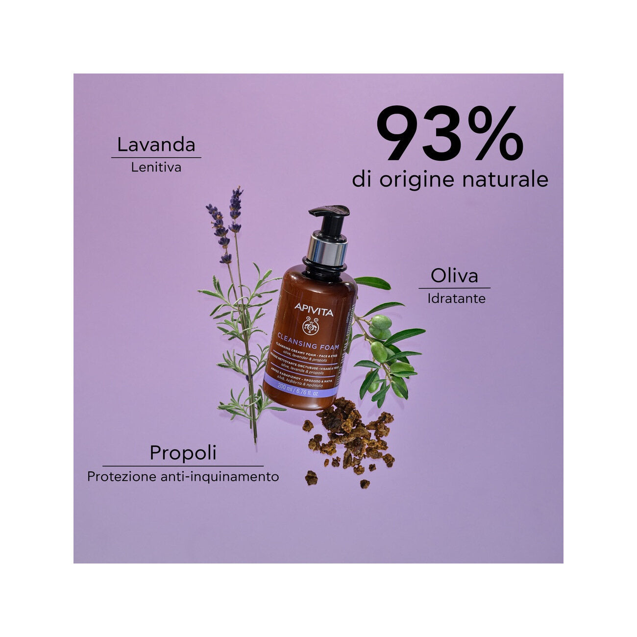 Apivita Mousse Detergente Cremosa Viso/Occhi 200ml-3