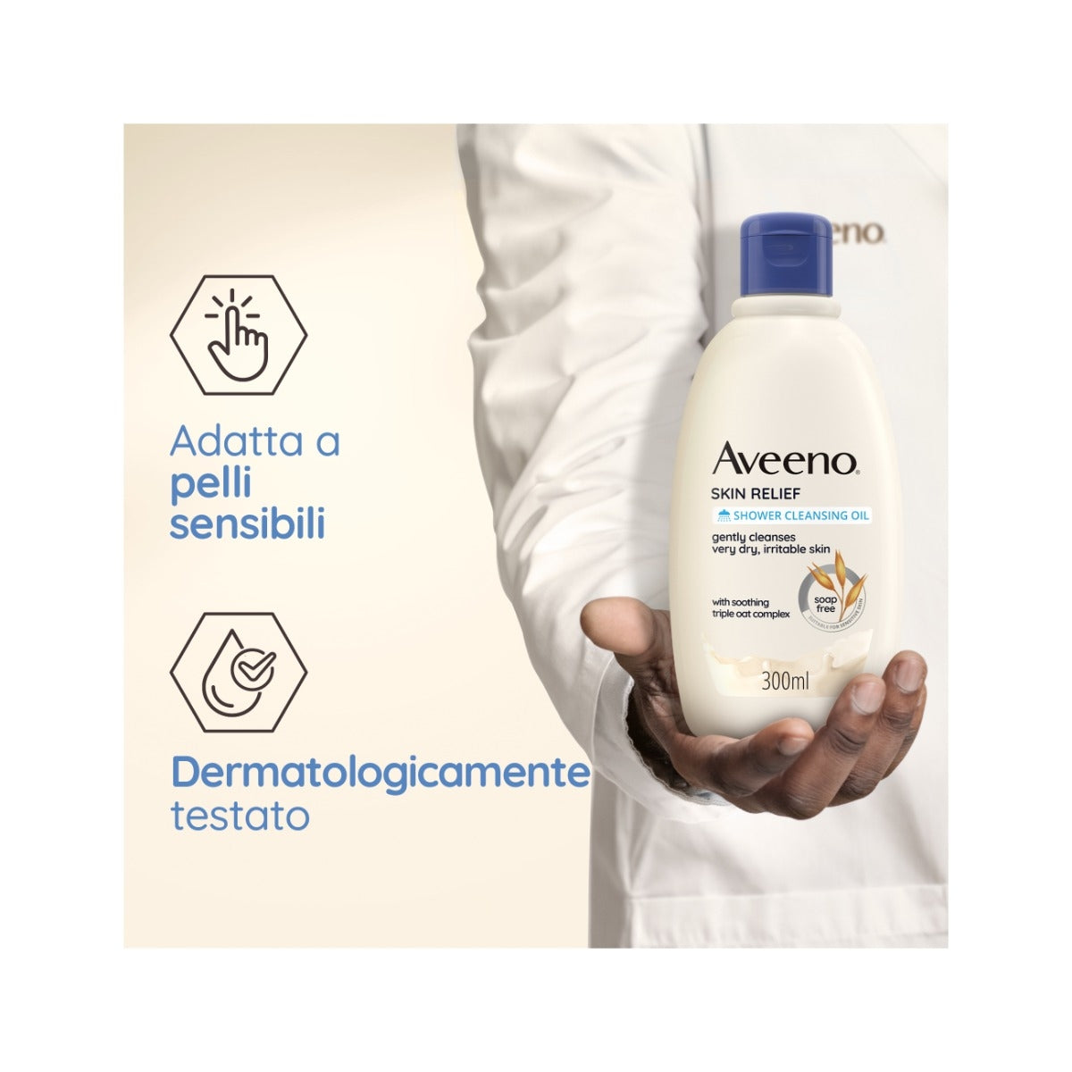 Aveeno Skin Relief Detergente Olio Bagno e Doccia 300ml-4