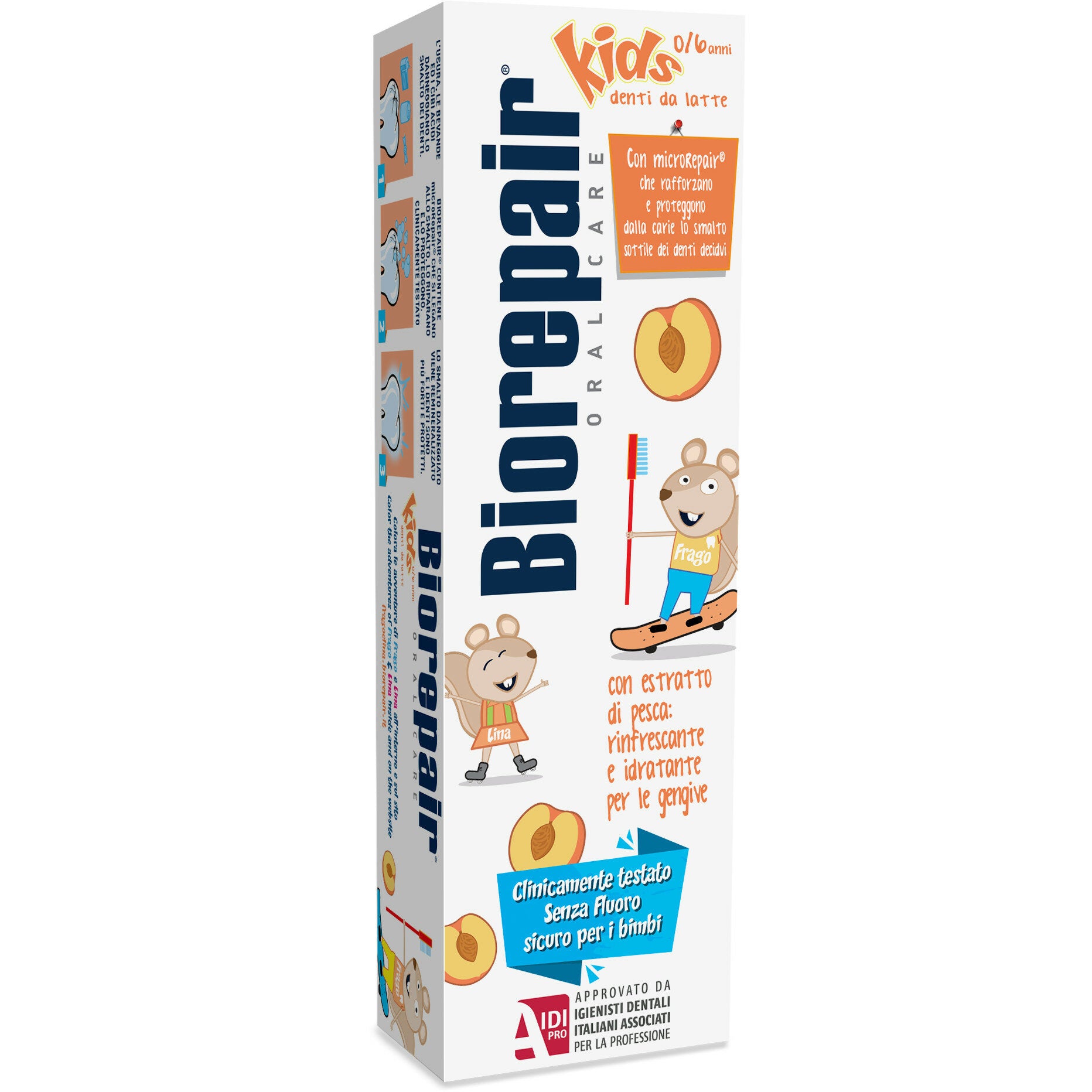 Biorepair Kids dentifricio per bambini 0-6 anni gusto pesca 50ml-2