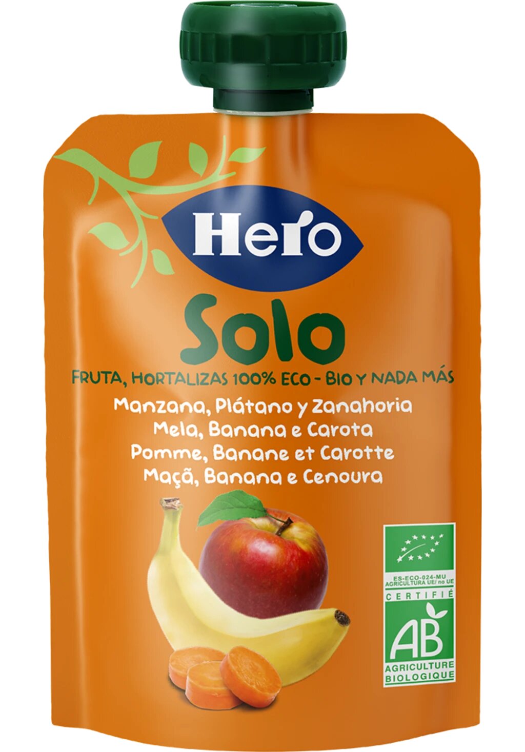 Hero Solo Frutta Frullata Mela Banana e Carota 100% Bio 100g-2