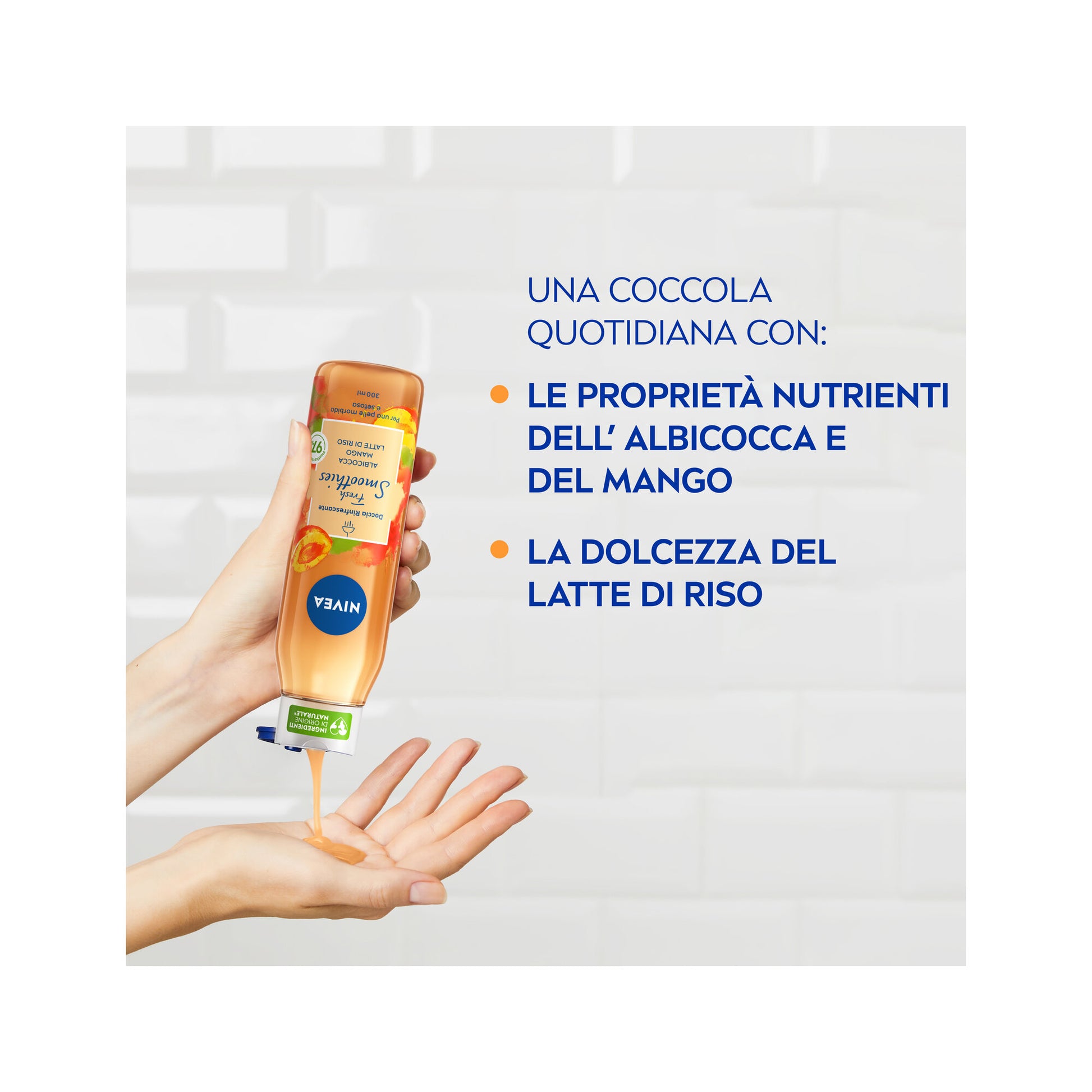 Nivea Gel Doccia Fresh Smoothies Albicocca & Mango Bagnoschiuma Con Ingredienti Naturali 300ml-2