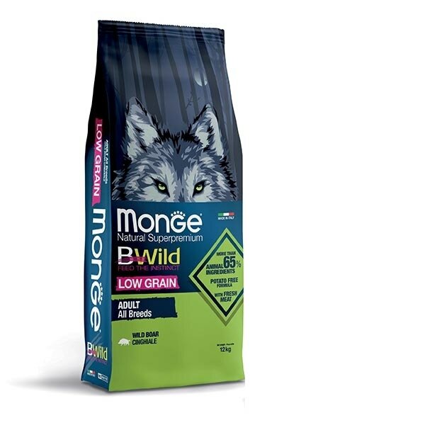 Monge B Wild Low Grain All Breeds con Cinghiale Cibo Secco Per Cani Adulti Sacco 12 Kg-2
