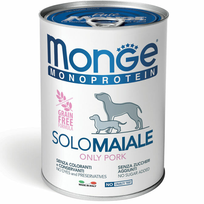 Monge Monoprotein Solo Maiale Cibo Umido Per Cani Adulti 400g-2