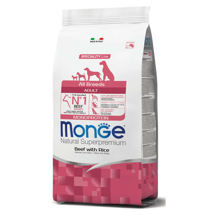 Monge Manzo E Riso Cibo Secco Per Cani Adulti Sacco 12 Kg-2