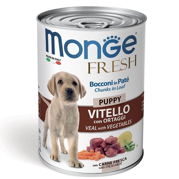 Monge Fresh Puppy Vitello Con Ortaggi Cibo Umido Per Cani Cuccioli 400g-2