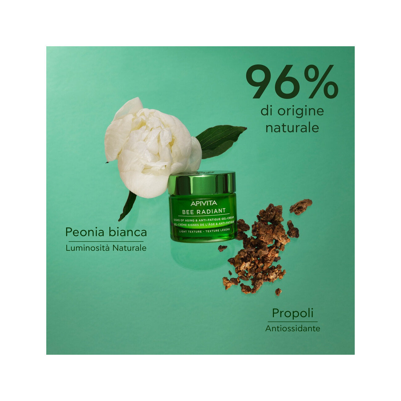 Apivita Bee Radiant Crema Gel Anti-Fatica Peony Light 50ml-3