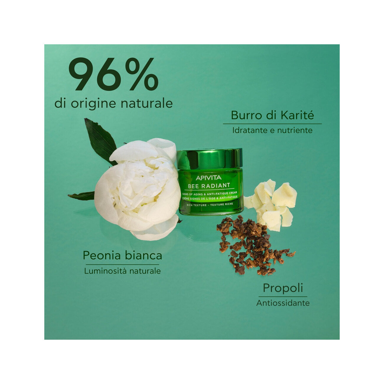 Apivita Bee Radiant Crema Gel Anti-Fatica Peony Rich 50ml-3
