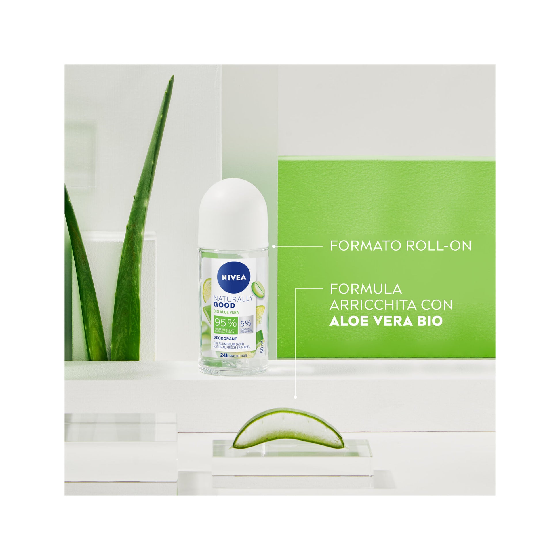 Nivea Naturally Good Aloe Vera Deodorante Roll On 50ml Deodorante Con Aloe Vera Bio 0% Alluminio-4