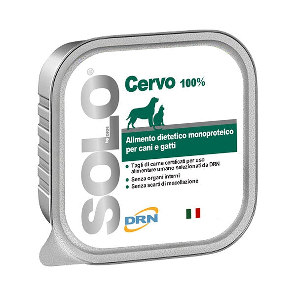 Drn Solo Cervo Alimento Dietetico Monoproteico Umido Per Cani/Gatti 100g-2
