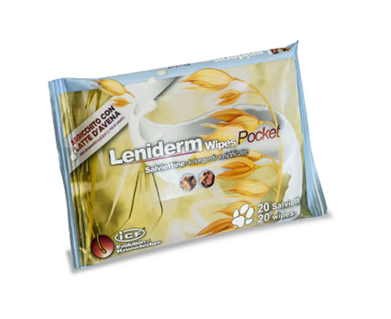 Leniderm Wipes Pocket Salviettine Detergenti Cani/Gatti 20 Pezzi