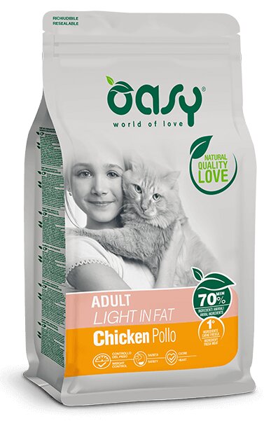 Oasy Lifestage Adult Light in Fat Pollo 300g-1