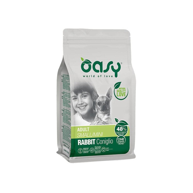 Oasy One Animal Protein Adult Small & Mini Con Coniglio Per Cani Adulti 800g-1