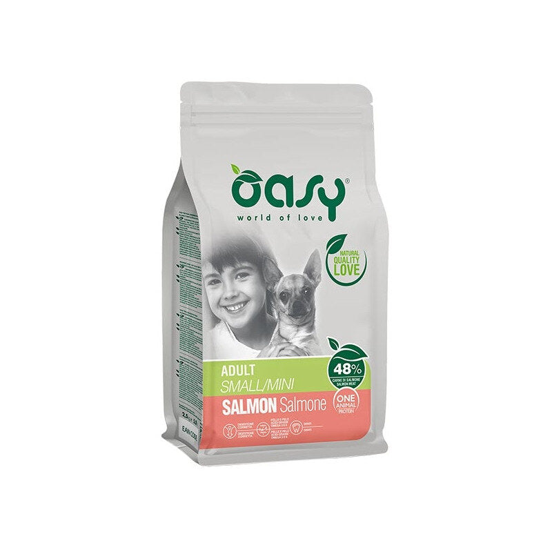 Oasy One Animal Protein Adult Small & Mini Con Salmone Per Cani Adulti 2.5kg-1