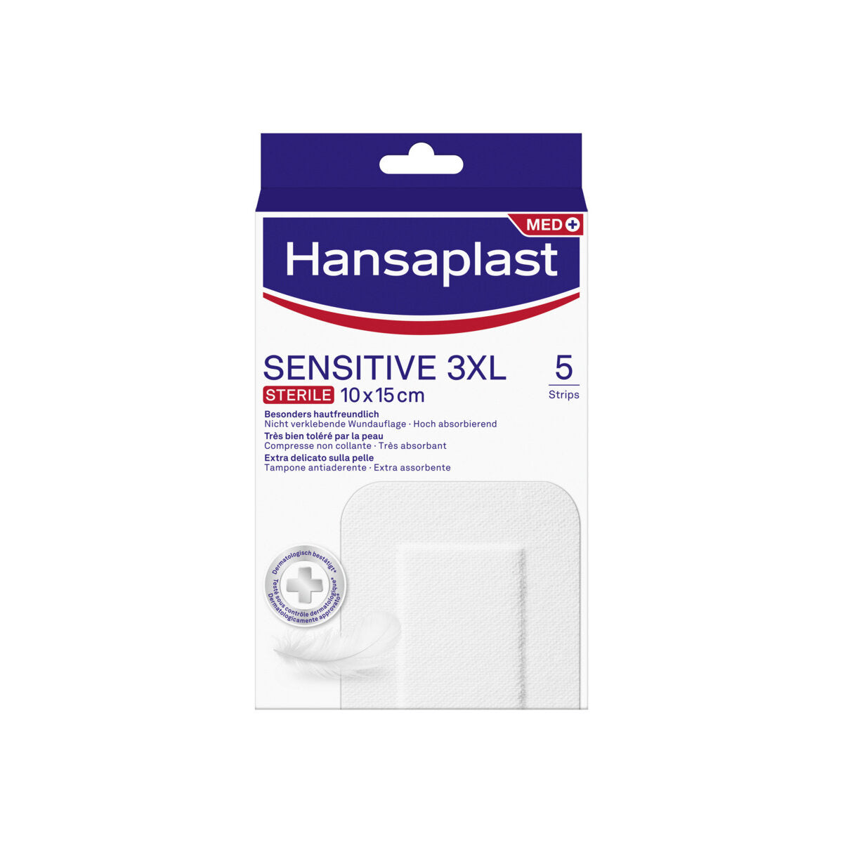 Hansaplast Cerotti Sensitive 3XL Medicazione Per Ferite Medio Grandi 8x10cm 5 Pezzi-1
