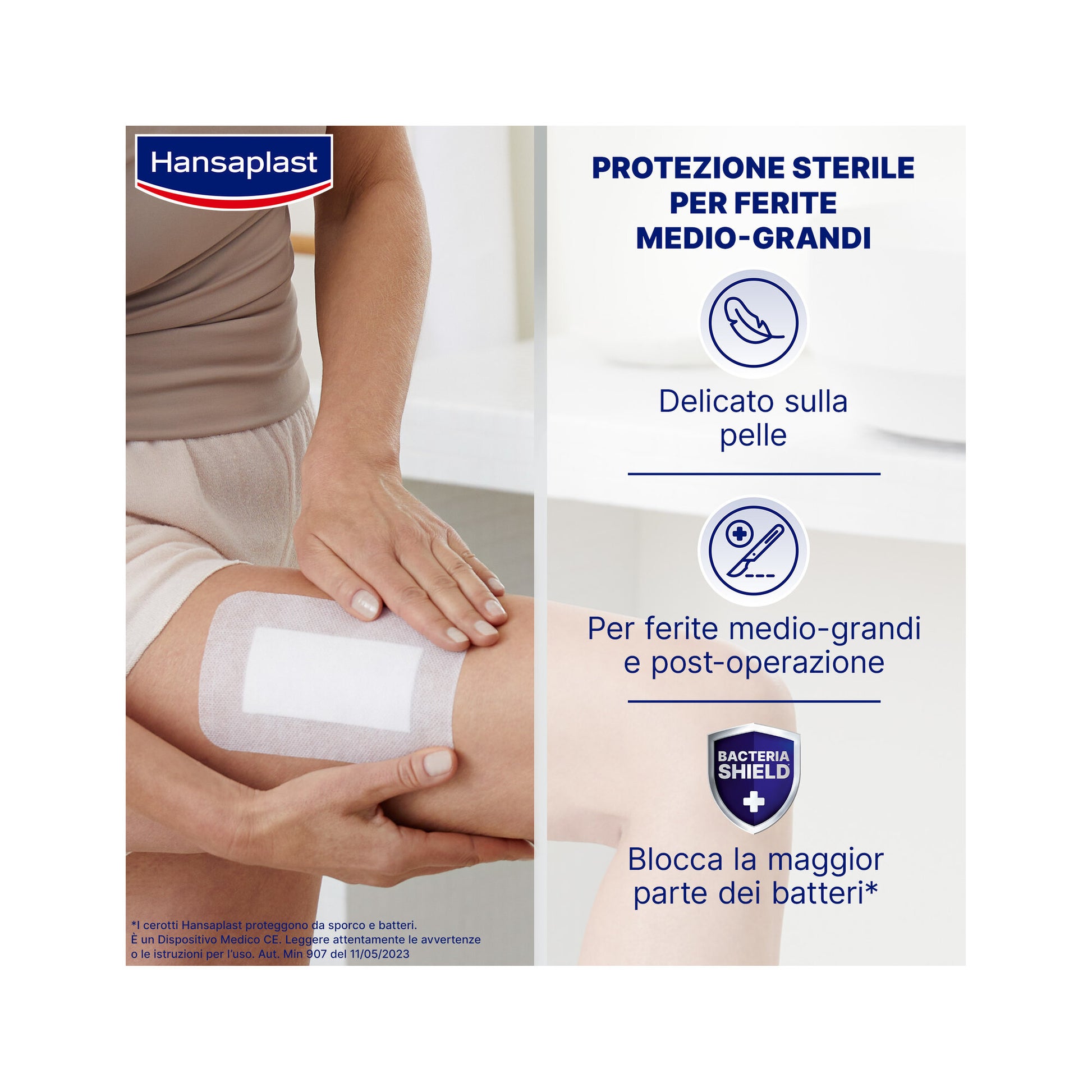 Hansaplast Cerotti Sensitive 3XL Medicazione Per Ferite Medio Grandi 8x10cm 5 Pezzi-2