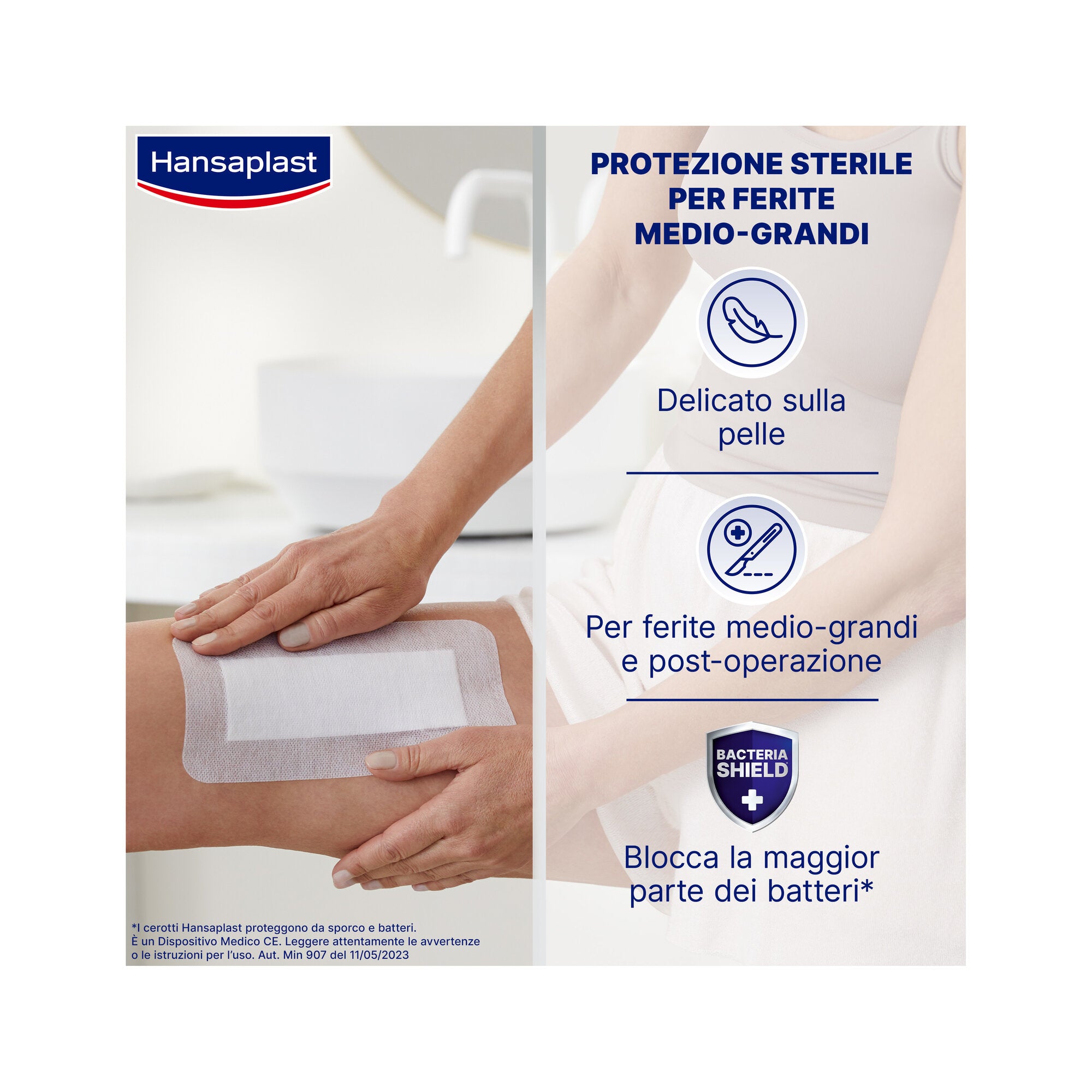 Hansaplast Cerotti Sensitive 4XL Medicazione Per Ferite Medio Grandi 5 Pezzi 10x20cm-2
