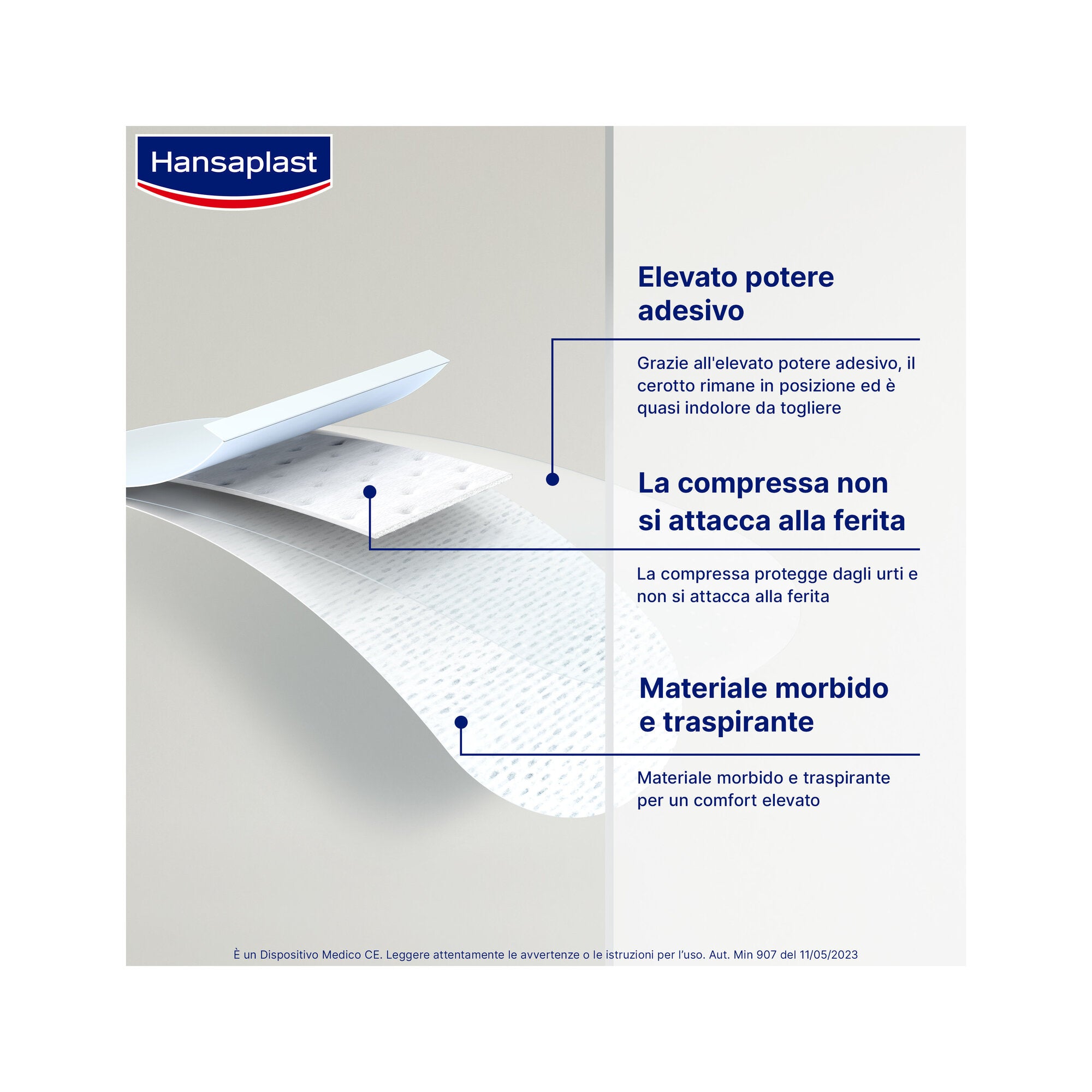 Hansaplast Cerotti Sensitive 4XL Medicazione Per Ferite Medio Grandi 5 Pezzi 10x20cm-3