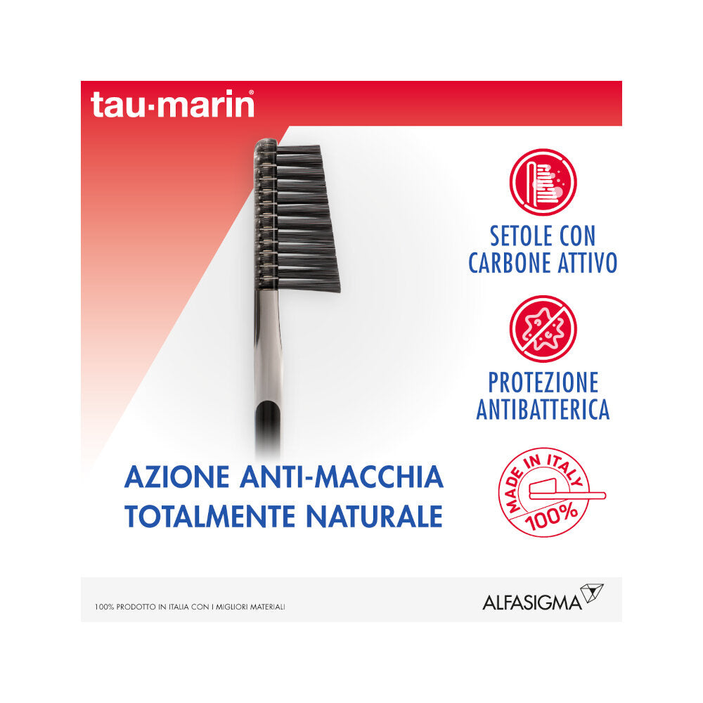Tau-Marin Professional Black spazzolino setole medie con carbone attivo 1 pezzo colori assortiti-2