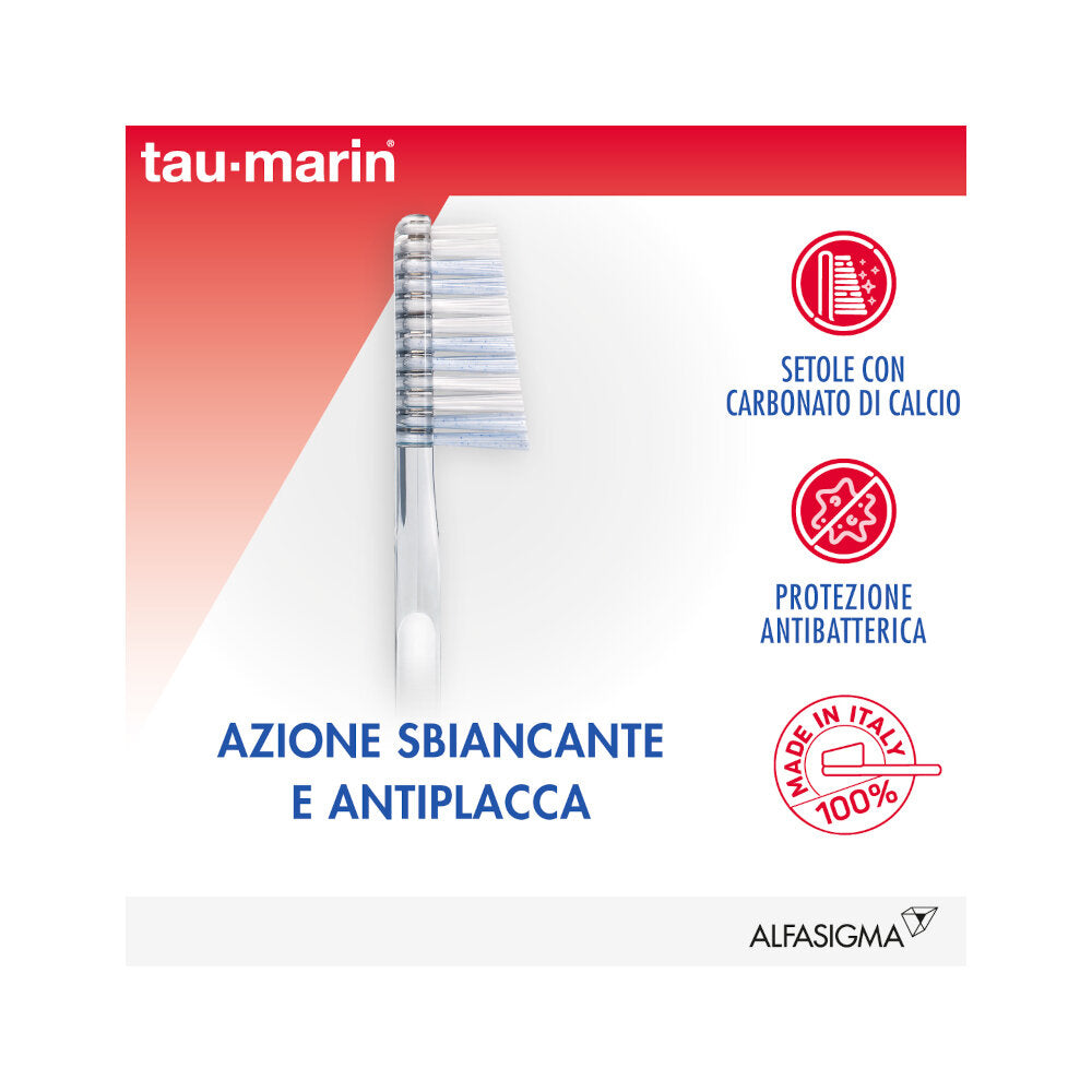 Tau-Marin Professional White spazzolino setole medie con carbone attivo 1 pezzo colori assortiti-2