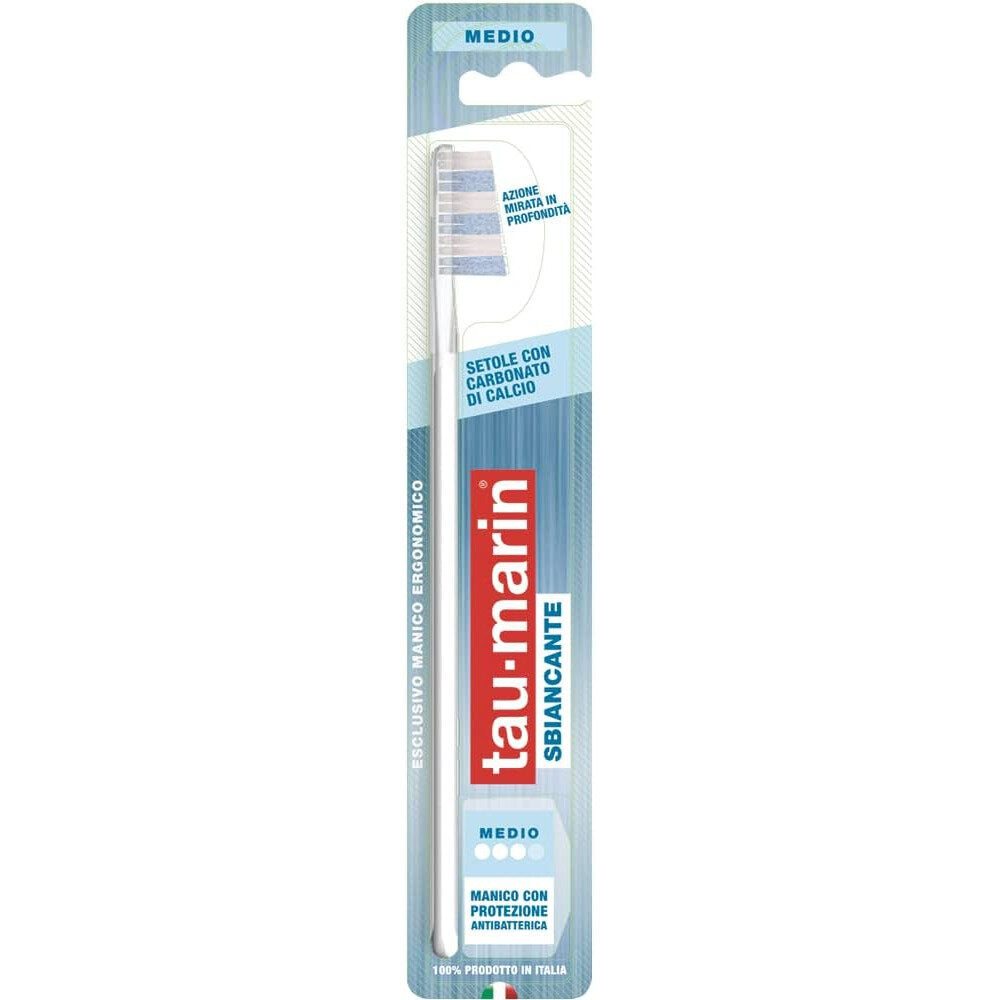 Tau-Marin Professional White spazzolino setole medie con carbone attivo 1 pezzo colori assortiti-3