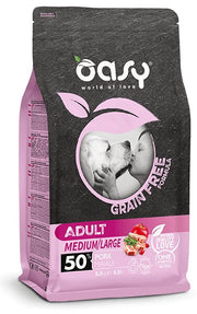 Oasy Grain Free Formula Cibo Secco Maiale Per Cani Adulti Taglia Media/Grande 12kg-1