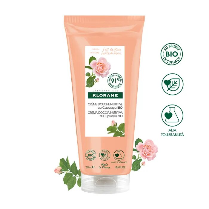 Klorane Crema doccia nutritiva al burro di Cupuacu BIO Profumazione LATTE DI ROSA 200ml-4