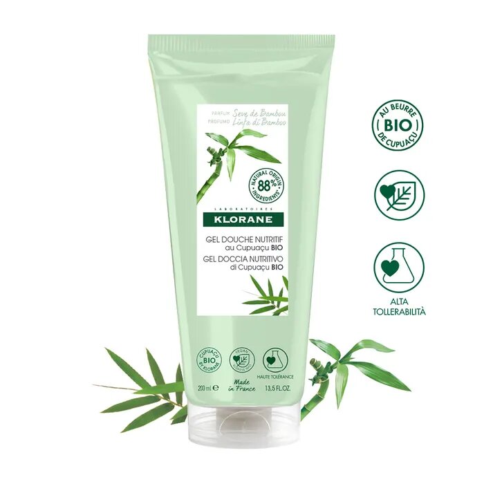 Klorane Gel doccia nutritivo al burro di Cupuacu BIO Profumazione LINFA DI BAMBOO 200ml-4