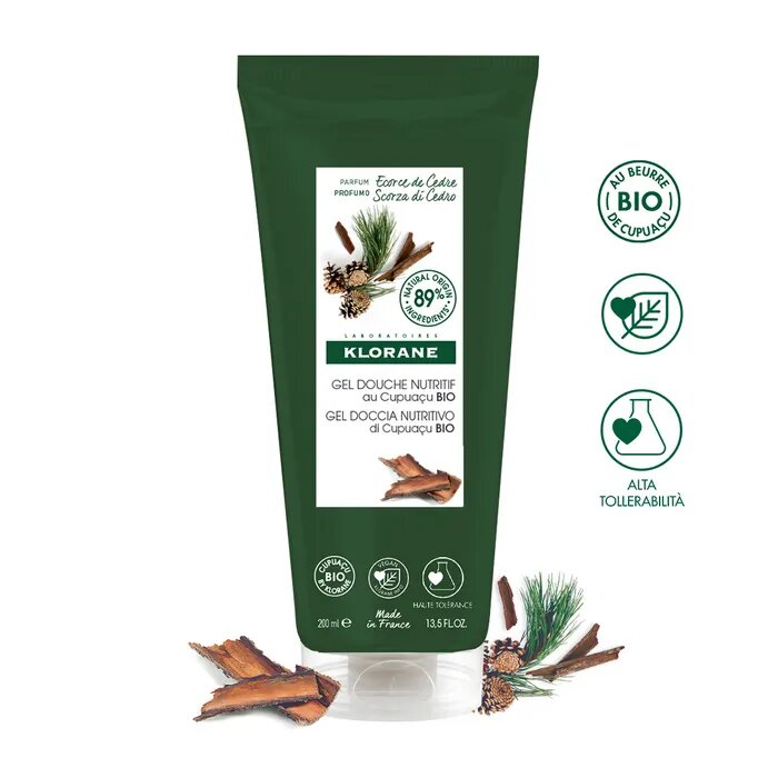 Klorane Gel doccia nutritivo al burro di Cupuacu BIO Profumazione SCORZA DI CEDRO 200ml-4