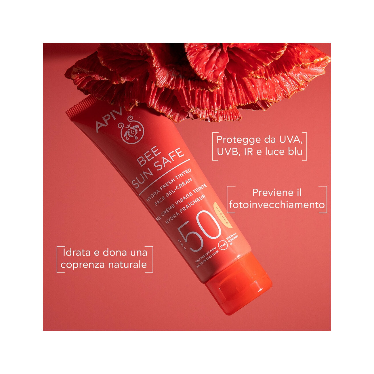 Apivita Bee Sun Safe Hydra Fresh Crema Gel Viso Colorata SPF50 50ml-2