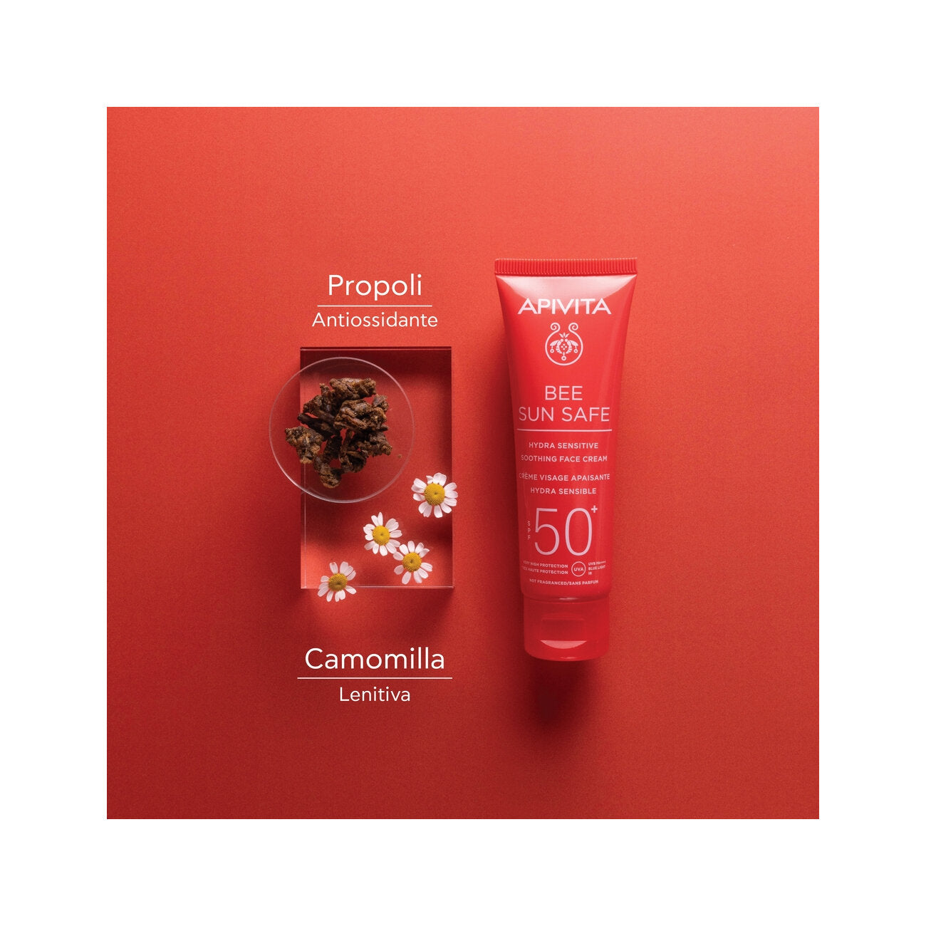 Apivita Bee Sun Safe Crema Viso Lenitiva Hydra Sensitive Pelli Sensibili SPF50+ 50ml-3