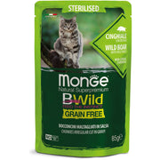 Monge B Wild Grain Free Cinghiale Con Ortaggi Cibo Umido Per Gatti Sterilizzati 85g-2