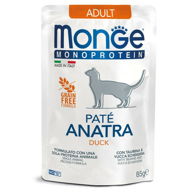 Monge Monoprotein Paté Anatra Cibo Umido Per Gatti Adulti 85g-1